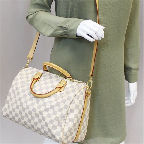 louis vuitton speedy 30 damier azur canvas|speedy 30 with shoulder strap.